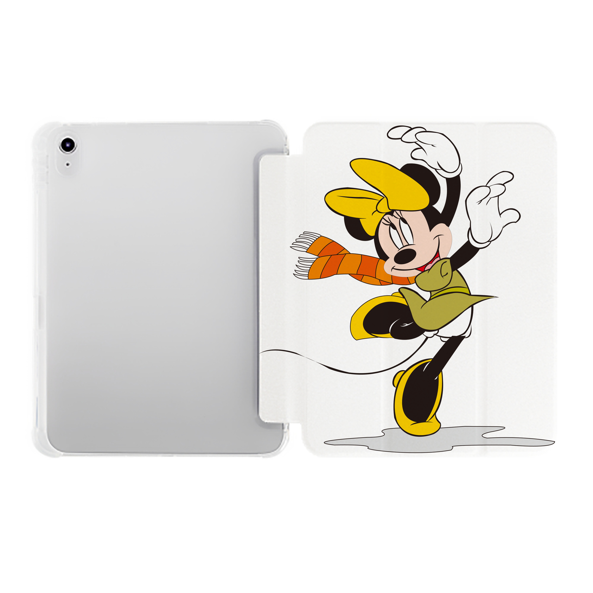 （画像用） ミッキーマウス Mickey Mouse IPad ケース ペン収納付き 三つ折りスタンド PUレザー×シリコン 対応機種9.5/10.5/10.9インチ